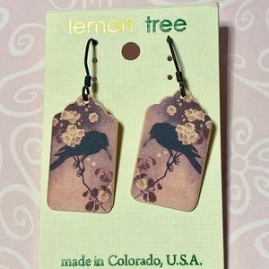 Pink crow with flower earrings